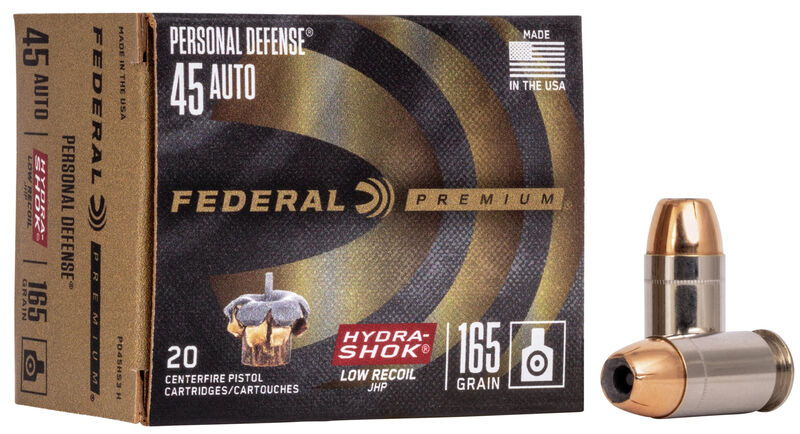 Federal Premium Personal Defense Hydra Shok JHP Low Recoil .45AUTO 10,7g/165gr