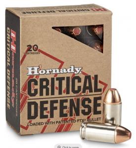 Hornady Critical Defense .45ACP, 185GR, FTX CD