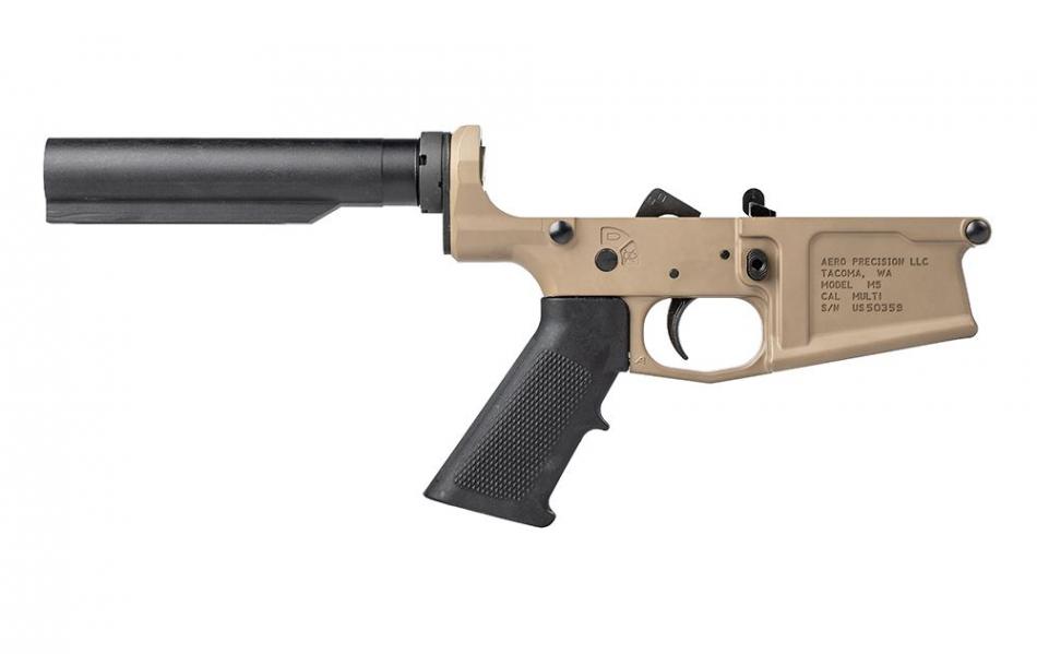 M5 Carbine Complete Lower w/A2 Grip, No Stock - FDE CERAKOTE