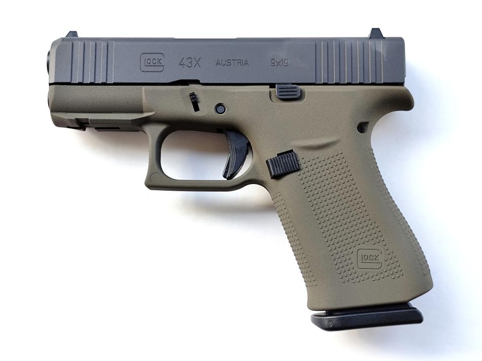 Glock 43X Rail, ráže 9 mm Luger, CERAKOTE  rám - Patriot Brown